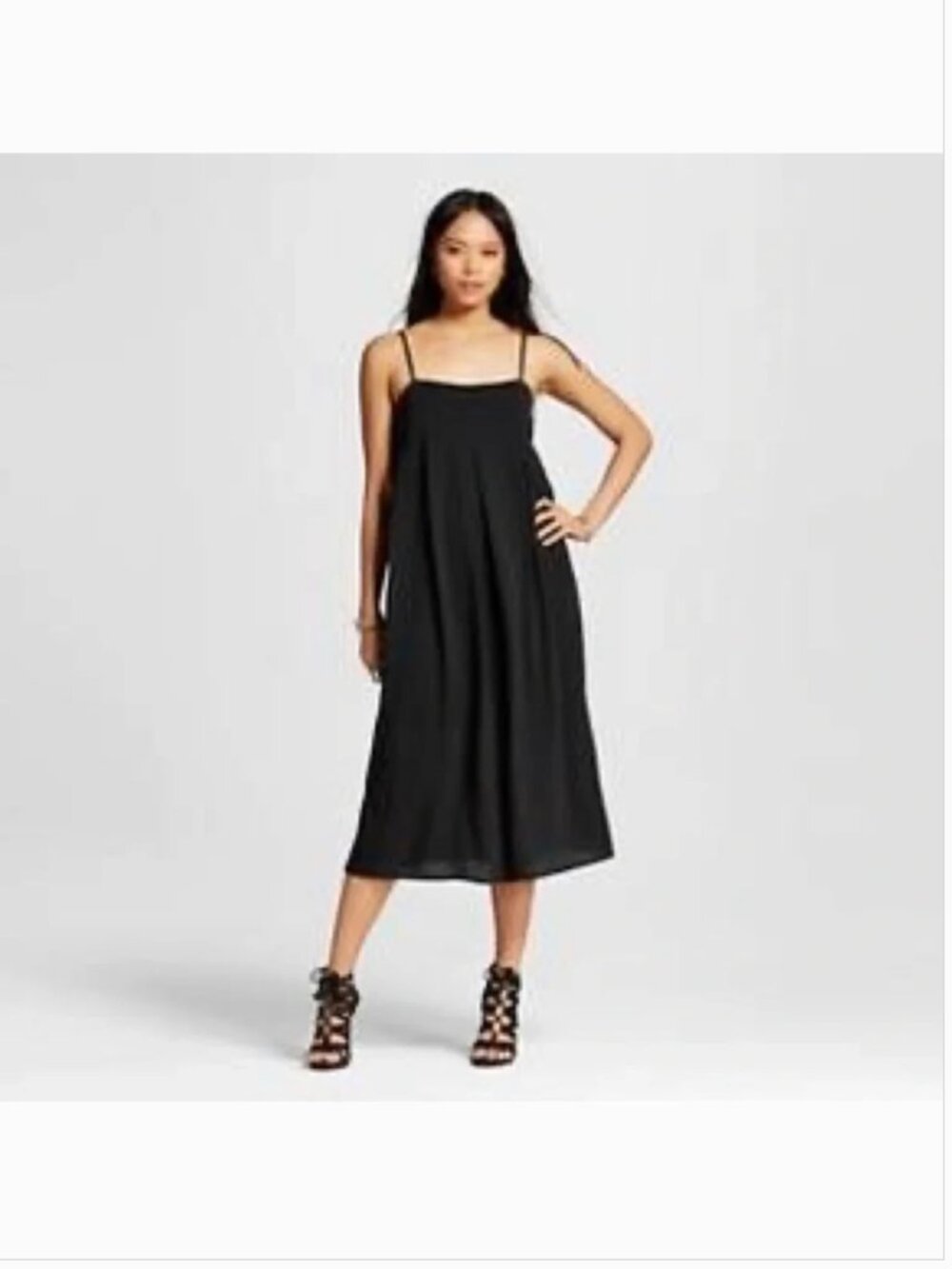 Who What Wear Empire Waist Pleated Midi Dress